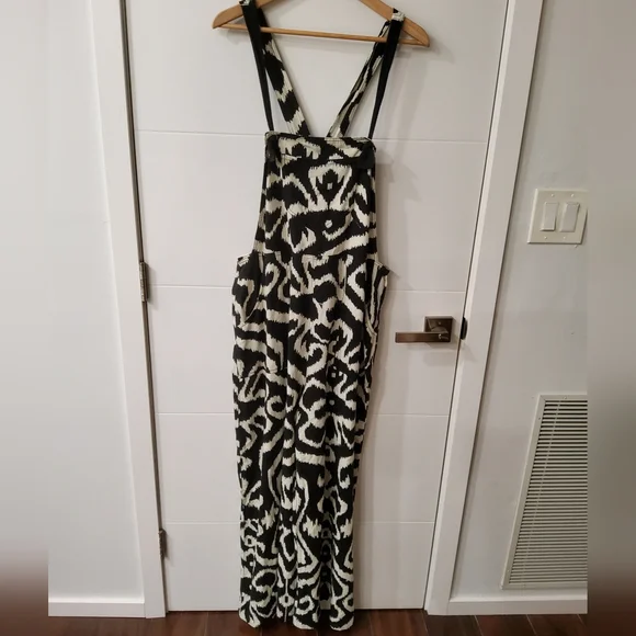 by Anthropologie Constance Wide Leg Overalls Size L - Picture 3 of 15